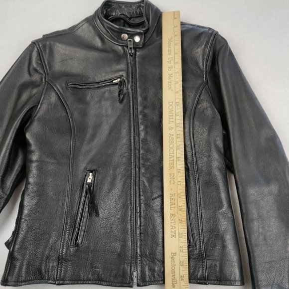 Vintage Wilson Black Leather Motorcycle Jacket Open Road Mens Medium - Picture 14 of 16